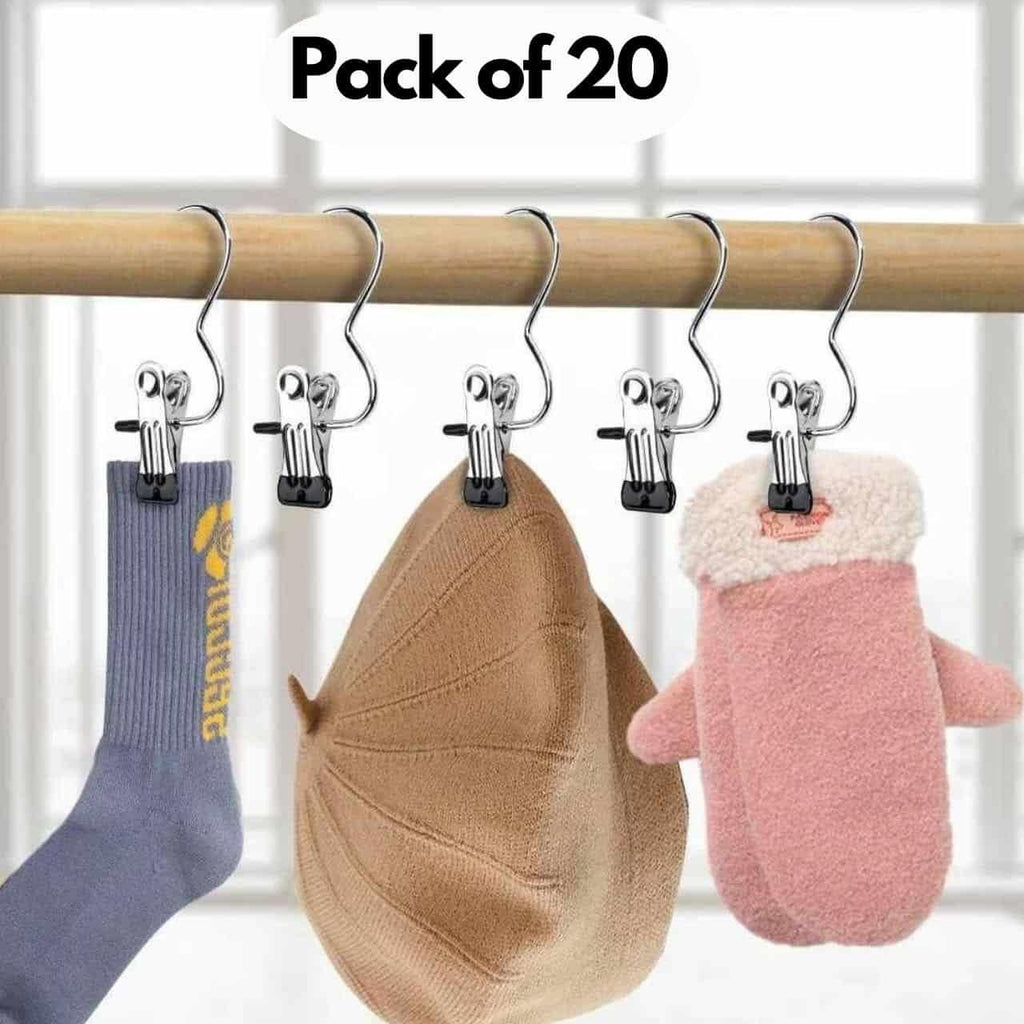 Laundry Hook Boot Hanging Hold Clips Pack of 20